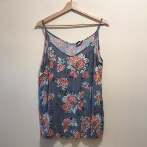 Torrid grey floral tank top Women’s 2X
